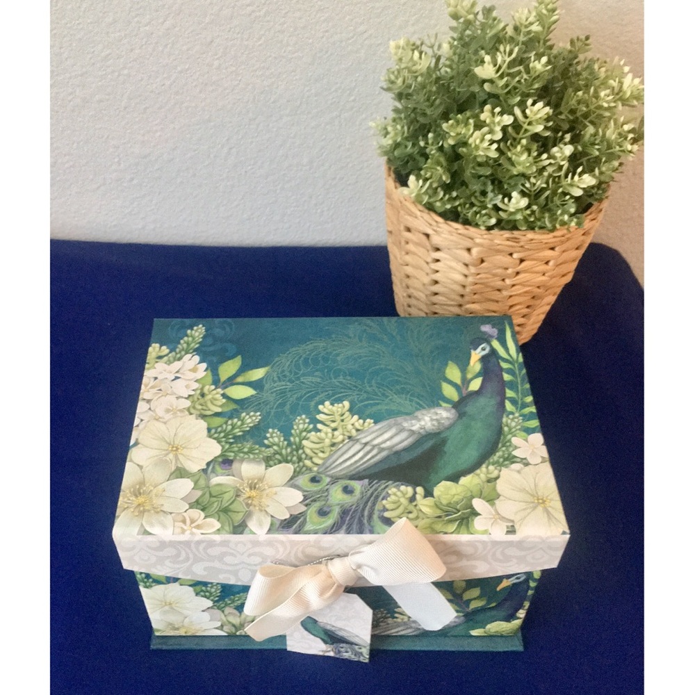 Peacock Keepsake Box / Peacock Trinket Box